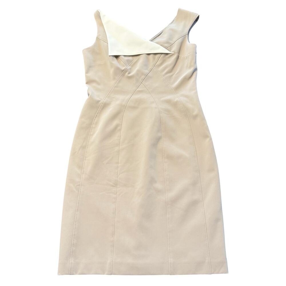 Hilton Hollis Ladies khaki/tan structured pencil dress, cream, stretch, 8